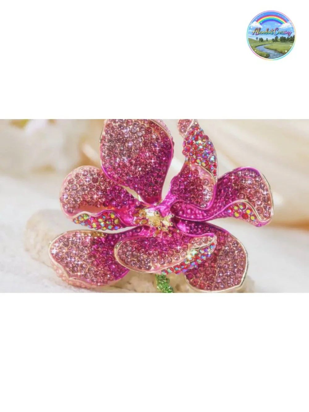 Austrian Crystal Orchid Flower Petal Brooch Pin for Women